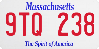 MA license plate 9TQ238