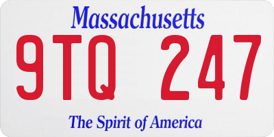 MA license plate 9TQ247