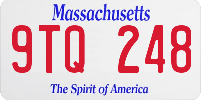 MA license plate 9TQ248