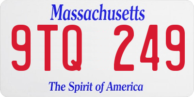 MA license plate 9TQ249