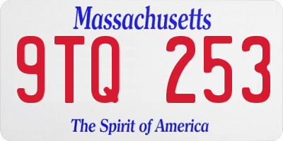 MA license plate 9TQ253