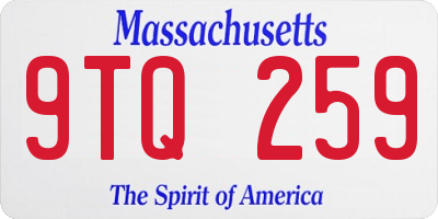 MA license plate 9TQ259