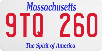 MA license plate 9TQ260