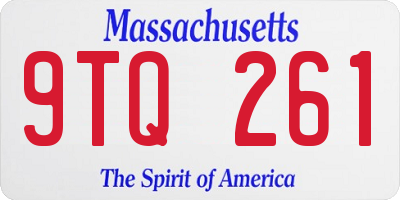 MA license plate 9TQ261