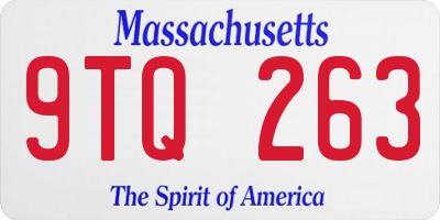 MA license plate 9TQ263