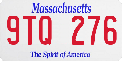 MA license plate 9TQ276