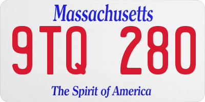 MA license plate 9TQ280