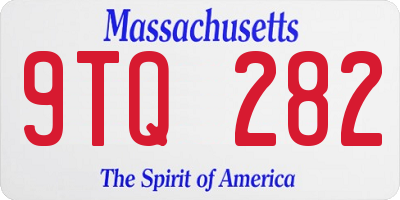 MA license plate 9TQ282