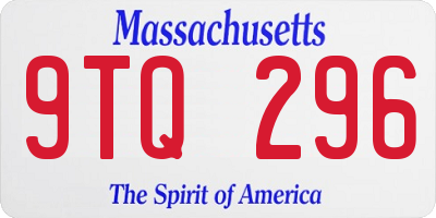 MA license plate 9TQ296