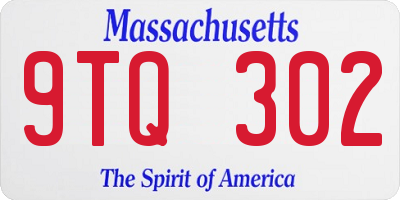 MA license plate 9TQ302