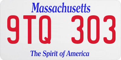 MA license plate 9TQ303