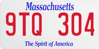 MA license plate 9TQ304