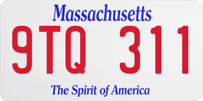 MA license plate 9TQ311