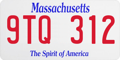 MA license plate 9TQ312