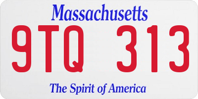 MA license plate 9TQ313