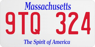 MA license plate 9TQ324