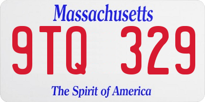 MA license plate 9TQ329