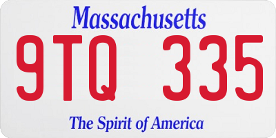 MA license plate 9TQ335