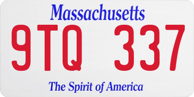 MA license plate 9TQ337