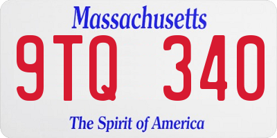 MA license plate 9TQ340