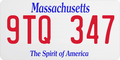 MA license plate 9TQ347