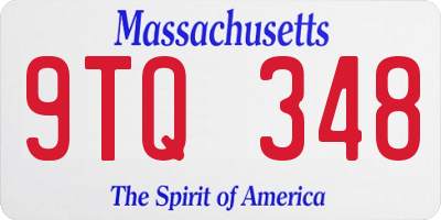 MA license plate 9TQ348