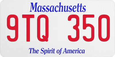 MA license plate 9TQ350
