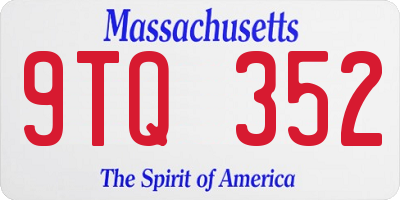 MA license plate 9TQ352