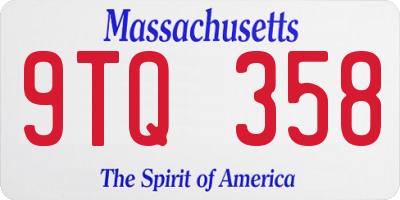 MA license plate 9TQ358
