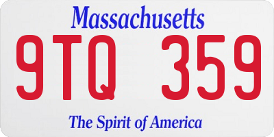 MA license plate 9TQ359