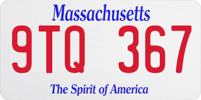 MA license plate 9TQ367