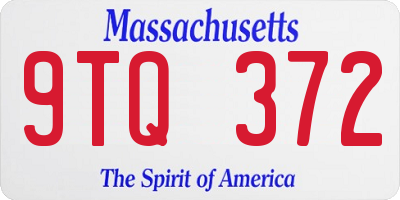 MA license plate 9TQ372