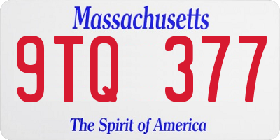 MA license plate 9TQ377