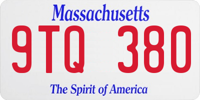MA license plate 9TQ380