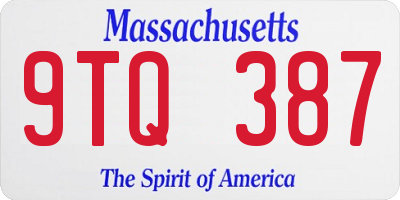MA license plate 9TQ387