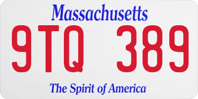MA license plate 9TQ389