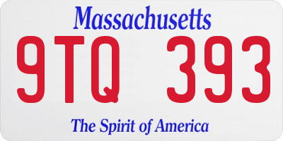 MA license plate 9TQ393