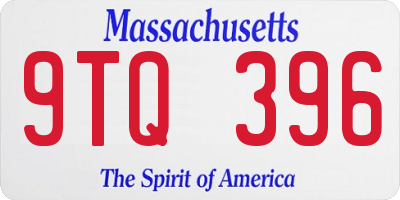 MA license plate 9TQ396
