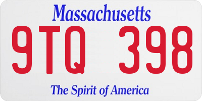 MA license plate 9TQ398