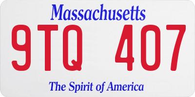 MA license plate 9TQ407