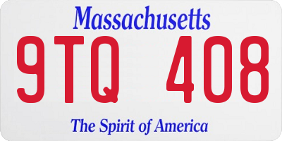 MA license plate 9TQ408