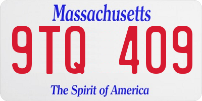 MA license plate 9TQ409