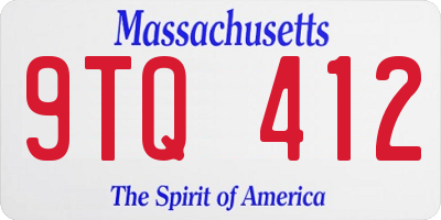 MA license plate 9TQ412