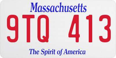 MA license plate 9TQ413