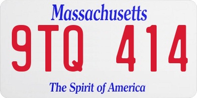 MA license plate 9TQ414