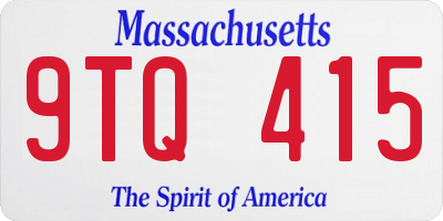 MA license plate 9TQ415