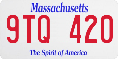 MA license plate 9TQ420