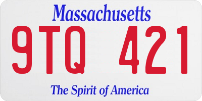 MA license plate 9TQ421