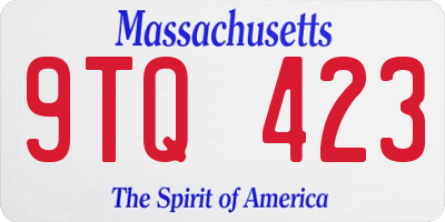 MA license plate 9TQ423