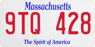MA license plate 9TQ428
